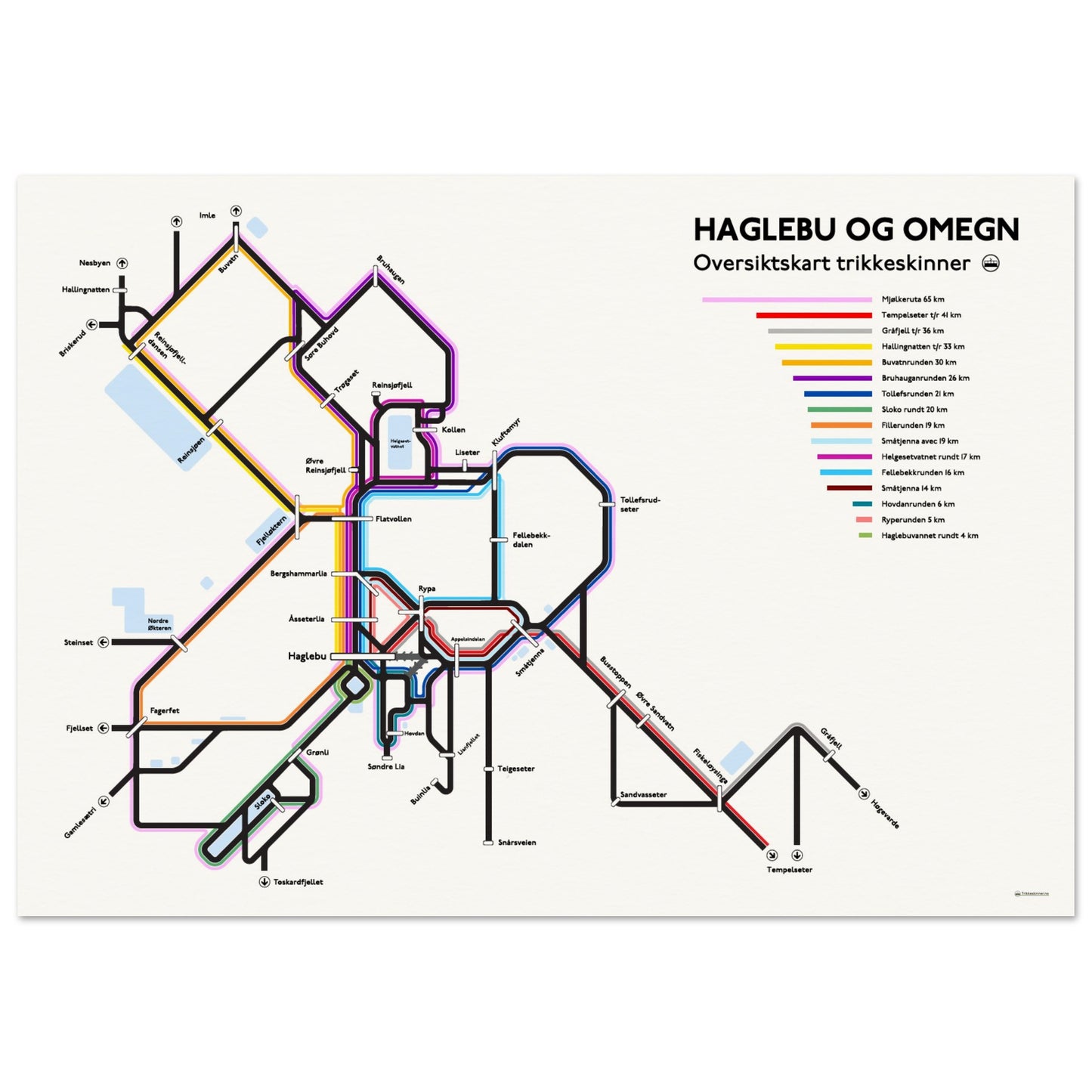 HAGLEBU OG OMEGN - Trikkeskinner // Plakat