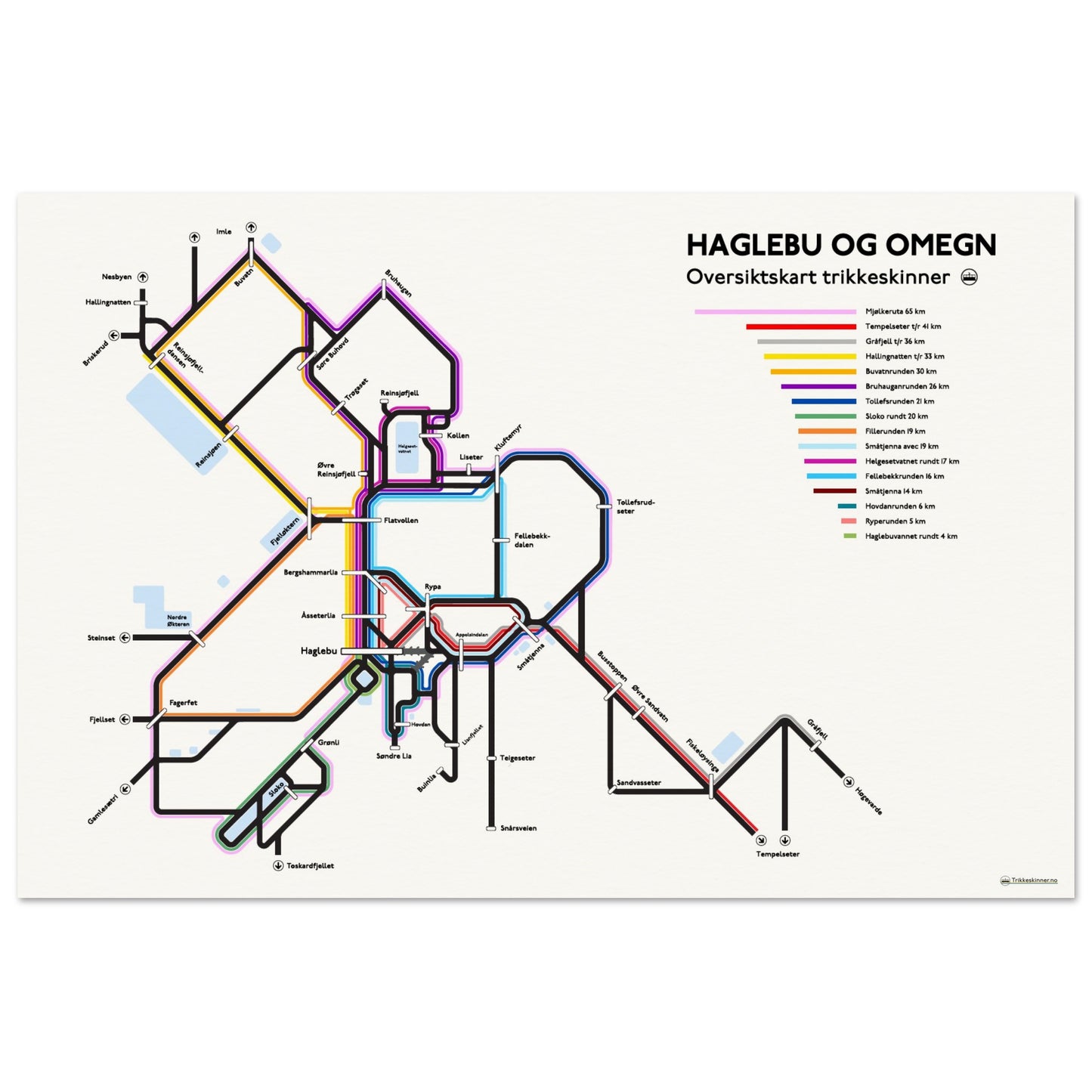 HAGLEBU OG OMEGN - Trikkeskinner // Plakat