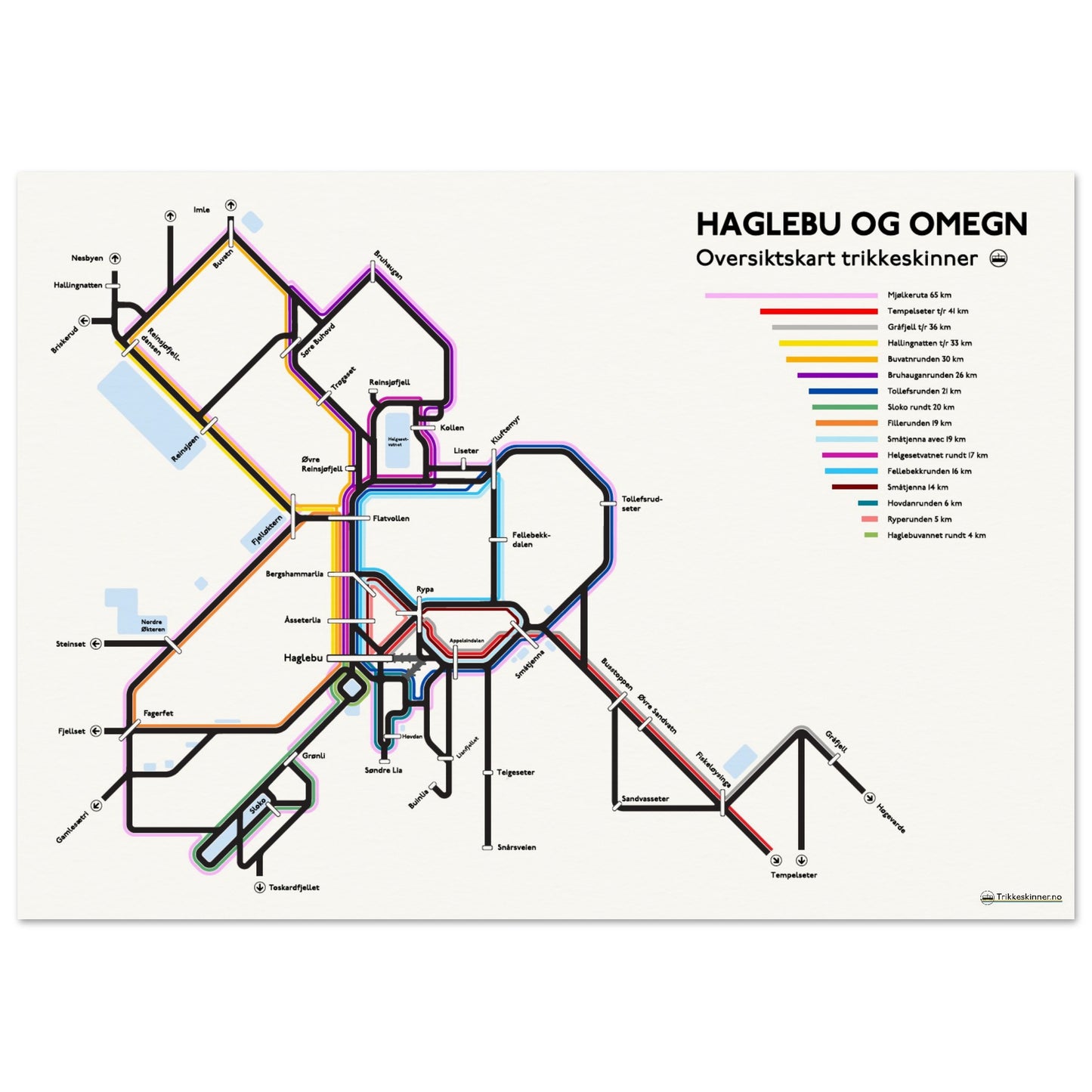 HAGLEBU OG OMEGN - Trikkeskinner // Plakat